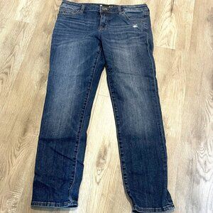 Kut From the Kloth Catherine Boyfriend Jean Blue Denim Distressed Jeans Size 10